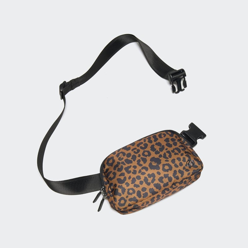 Pander Two Way Zipper Fanny Pack Nylon Everywhere Belt Bag for Women, Water Repellent Waist Packs, Crossbody Bags with Adjustable Strap (Midnight Leopard) - Image 2